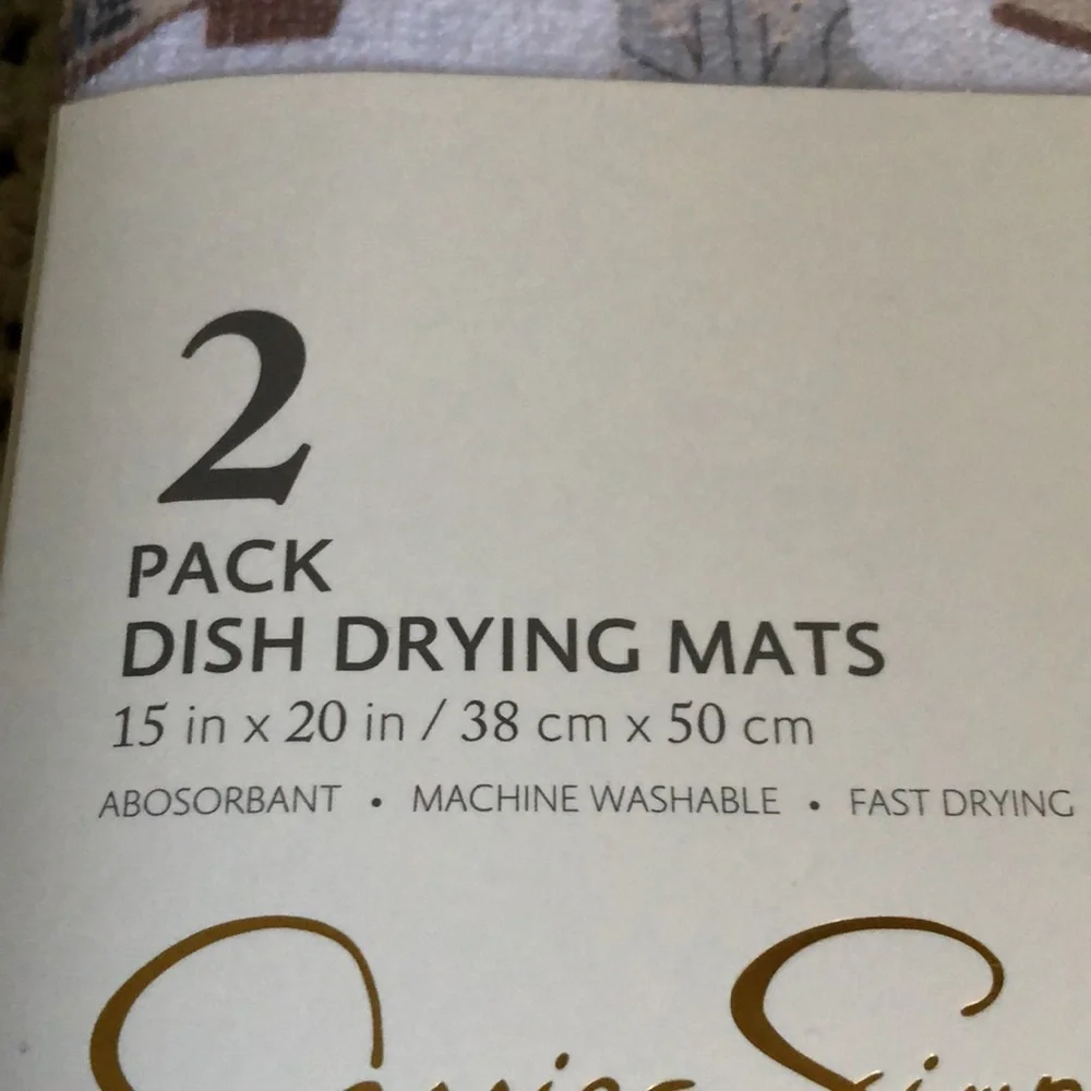 Jessica Simpson Western Cowboy Boot Dish Drying Mats in Beige and White